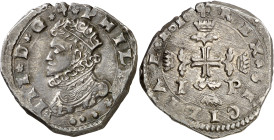 1616. Felipe III. Messina. IP. 3 taris. (Vti. 118) (MIR. 346/10). Buen ejemplar. Ex Áureo 29/10/1992, nº 253. Escasa así. 7,78 g. MBC+.