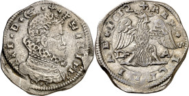 1612. Felipe III. Messina. FD-A. 4 taris. (Vti. 131) (MIR. 345/7). Atractiva. Escasa así. 10,45 g. MBC+.