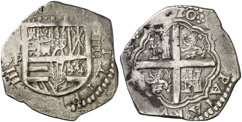 (1)620. Felipe III. Toledo. P. 4 reales. (AC. 858). El 2 de la fecha como Z. en ...