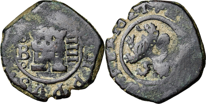 1621. Felipe IV. Burgos. 4 maravedís. (AC. 180). 3,25 g. BC+.