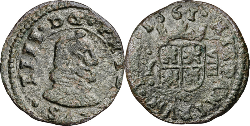 1661. Felipe IV. MD (Madrid). Y. 8 maravedís. (AC. 358). 1,89 g. MBC-/MBC.