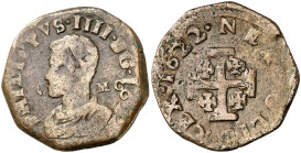 1622. Felipe IV. Nápoles. MC. 1 grano. (Vti. 256) (MIR. 258/1). Ex Colección Isabel de Trastámara 25/05/2017, nº 987. 8,48 g. BC+/MBC-.