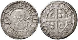 1636. Felipe IV. Barcelona. 1 croat. (AC. 661) (Cru.C.G. 4414d). Ex Colección Ègara 26/04/2017, nº 795. Escasa. 3,10 g. MBC.
