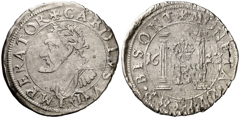 1623. Felipe IV. Besançon. 1 gros. (Vti. 1641) (P.A. 5417). A nombre y busto de ...