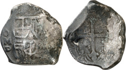 Felipe III o IV. México. D. 8 reales. Fecha no visible. Oxidaciones. 27,13 g. (MBC-).