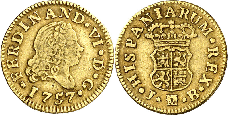 1757. Fernando VI. Madrid. JB. 1/2 escudo. (AC. 561). 1,76 g. MBC-.