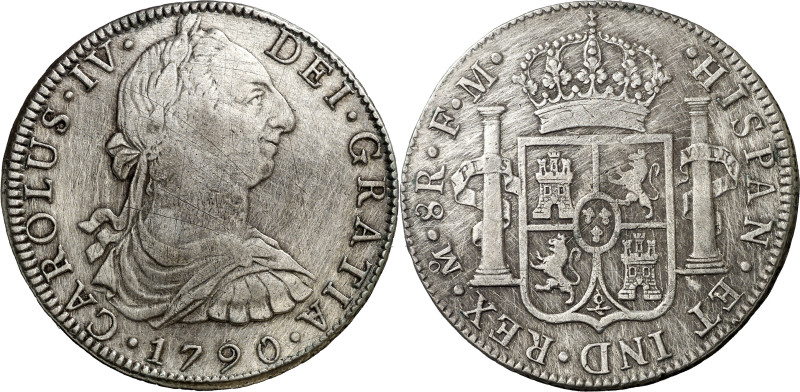 1790. Carlos IV. México. FM. 8 reales. (AC. 952). Busto de Carlos III. Ordinal I...