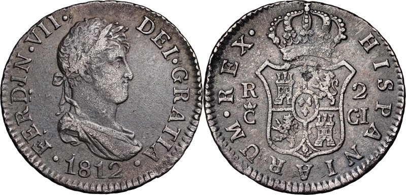 1812. Fernando VII. Cádiz. CI. 2 reales. (AC. 727). Hojita en reverso. 5,73 g. M...