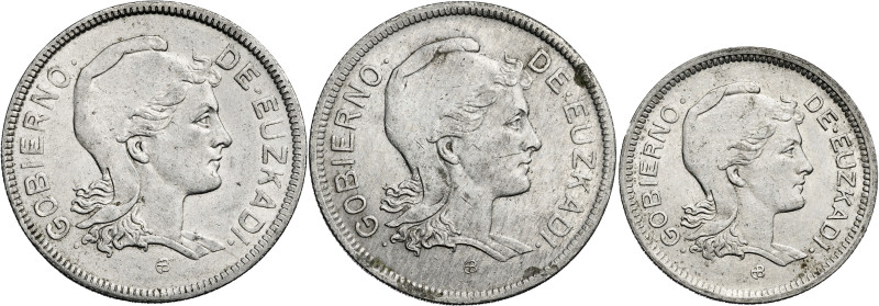 Euskadi. 1 y 2 (dos) pestas. (AC. 14 y 15). 2 monedas, serie completa, más una r...