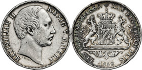 Alemania. Baviera. 1859. Maximiliano II. 1 taler. (Kr. 852). AG. 18,45 g. MBC/MBC+.