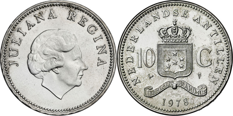 Antillas Holandesas. 1978. Juliana. 10 gulden. (Kr. 20). 150º Aniversario del Ba...