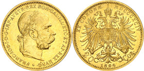 Austria. 1894. Francisco José I. 20 coronas. (Fr. 504) (Kr. 2806). AU. 6,76 g. EBC+.