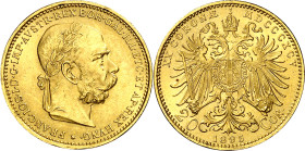 Austria. 1895. Francisco José I. 20 coronas. (Fr. 504) (Kr. 2806). AU. 6,77 g. EBC+.