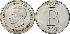 Bélgica. 1976. Balduino I. 250 francos. (Kr. 157.1). AG. 25,35 g. S/C-.