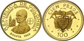 Colombia. 1968. 100 pesos. (Fr. 121) (Kr. 231). Congreso eucarístico. 4,37 g. Proof.
