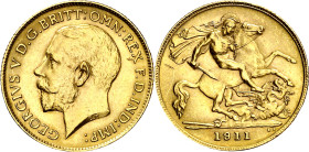 Gran Bretaña. 1911. Jorge V. 1/2 libra. (Fr. 405) (Kr. 819). AU. 3,99 g. EBC.