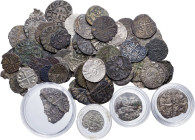 Lote de 81 monedas medievales de la corona catalano-aragonesa. Imprescindible examinar. BC-/MBC.