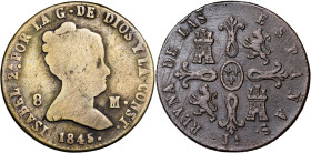 1845 y 1850. Isabel II. Jubia y Segovia. 8 maravedís. Lote de 2 monedas. BC/BC+.