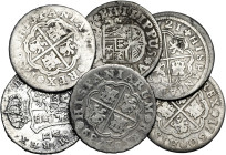 1721 a 1785. 1 real. Lote de 6 monedas. A examinar. BC/MBC-.