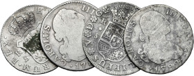 1733 a 1800. 2 reales. Lote de 4 monedas. A examinar. RC/BC+.