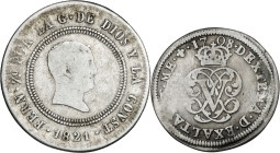 1708 y 1821. Madrid y Segovia. 2 y 10 reales. Lote de 2 monedas. BC-/BC.