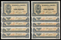 1937. Gijón. 100 pesetas. (Ed. C50) (Ed. 399). Septiembre. 10 billetes. MBC+/EBC+.