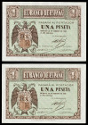 1938. 1 peseta. (Ed. D28a) (Ed. 427a). 28 de febrero. Serie B. Esquinas rozadas. EBC+.