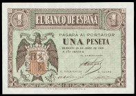 1938. 1 peseta. (Ed. D29a) (Ed. 428a). 30 de abril. Serie D. Manchita. EBC-.