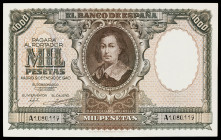 1940. 1000 pesetas. (Ed. D41) (Ed. 440). 9 de enero, Murillo. Lavado y planchado. Raro. MBC+.