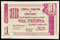 Constantí. 1 peseta. (T. 1004). Raro. EBC+.