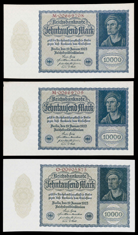 Alemania. 1922. Banco de la República de Weimar. 10000 marcos. (Pick 72). 3 bill...