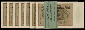 Alemania. 1923. Banco de la República de Weimar. 500000 marcos. (Pick 88b). 7 billetes correlativos (con faja original del taco). S/C-/S/C.