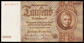 Alemania. 1936. Banco Central. 1000 marcos. (Pick 184). Raro así. S/C.