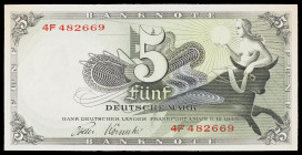 Alemania Occidental. 1948. Banco de los Estados Alemanes. 5 marcos. (Pick 13e). Esquinas rozadas. Raro. S/C-.