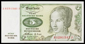 Alemania Occidental. 1960. Banco Federal Alemán. 5 marcos. (Pick 18). S/C-.