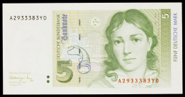 Alemania Occidental. 1991. Banco Federal Alemán. 5 marcos. (Pick 37). S/C.