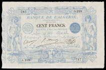 Argelia. 1911. Banco de Argelia. 100 francos. (Pick 74). 18 de septiembre. Raro. MBC.