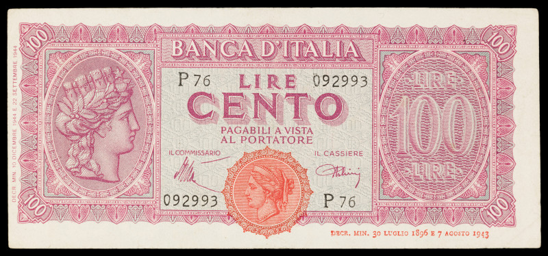 Italia. 1944. Banco de Italia. 100 liras. (Pick 75). MBC.