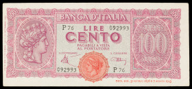 Italia. 1944. Banco de Italia. 100 liras. (Pick 75). MBC.