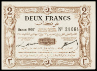 Túnez. 1920. Regencia de Túnez. 2 francos. (Pick 50). 3 de marzo. EBC-.