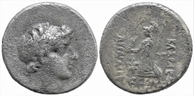 Greek
KINGS of CAPPADOCIA. Ariarathes IX Eusebes Philopator (Circa 100-85 BC) 
AR Drachm (15.4mm 3.68g).
Obv: Diademed head right 
Rev: Athena Nikepho...
