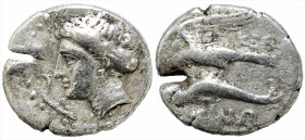 Greek
PAPHLAGONIA. Sinope. (Circa 330-300 BC). struck under the magistrate Ικεσ... 
AR Drachm (19mm 5.61g) 
Obv: Head of the nymph Sinope to left, her...
