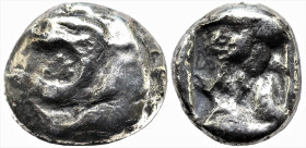 Greek
TAURIC CHERSONESOS. Cherronesos. (Circa 510-490 BC). 
AR Tetrobol (9mm 1.98g). 
Obv: Head and foreleg of roaring lion left 
Rev: Rough square in...