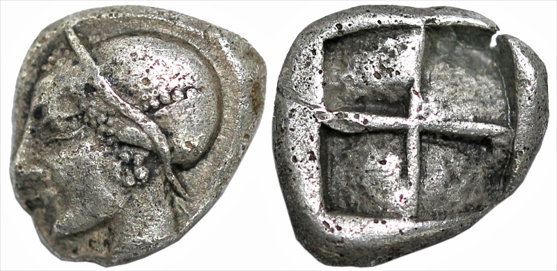 Greek
IONIA. Phokaia. (Circa 521-478 BC).
AR Diobol (7.4mm 1.26)
Obv: Archaic...