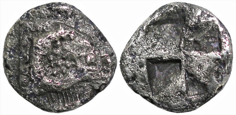 Greek
TROAS. Kebren. (Circa 5th century BC)
AR Diobol (8mm 1.g)
Obv:Ram's hea...