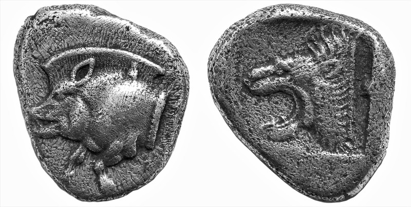 Greek
MYSIA. Kyzikos (Circa 450-400 BC)
AR Diobol (9.2mm 1.18g)
Obv: Forepart...