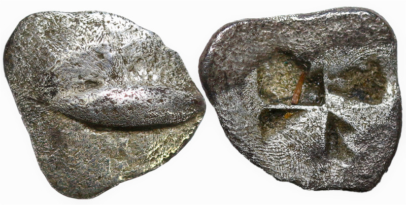 Greek
MYSIA. Kyzikos. (Circa 500 BC)
AR Obol (7.1mm 0.52g)
Obv: Tunny fish sw...