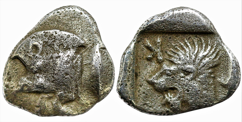Greek
MYSIA. Kyzikos (Circa 450-400 BC)
AR Obol (7.1mm 0.78g)
Obv: Forepart o...