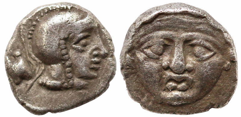 Greek
PISIDIA. Selge (Circa 350-300 BC)
AR Obol (8mm 1.03g)
Obv: Facing gorgo...