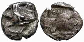 Greek
MYSIA. Kyzikos. (Circa 600-550 BC)
AR Hemiobol (6.1mm 0.25g)
Obv: Head of tunny fish right.
Rev: Quadripartite incuse square.
Von Fritze II...